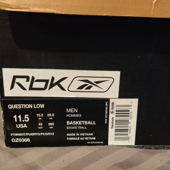 Reebok Black and White Basketball Shoes - Picture 2 of 9